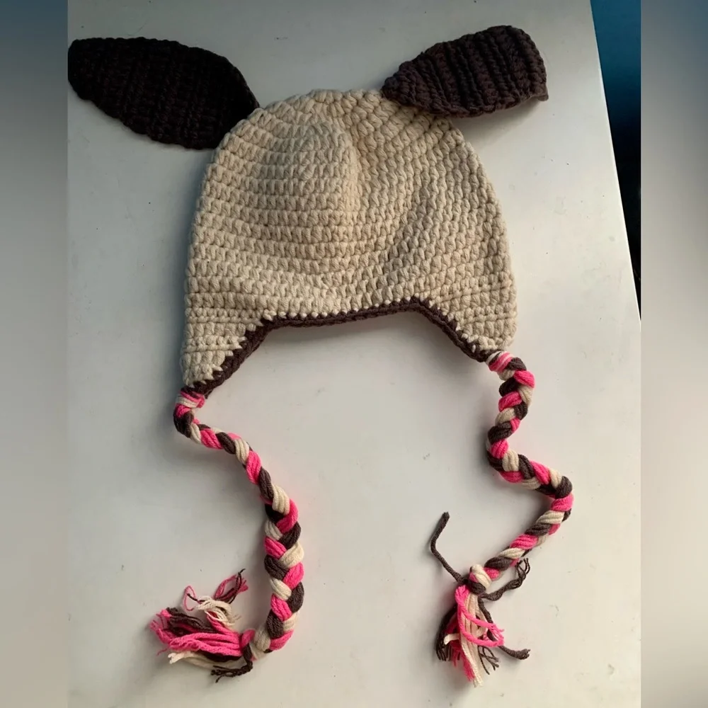 Crochet Puppy Dog Hat Youth Toddler Ear Flaps New